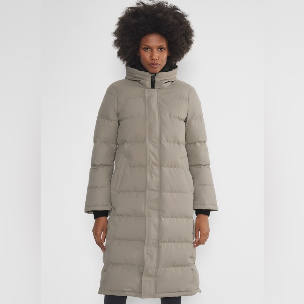 NWT Golden Powder Parka Long Aritzia Waterproof Windproof Faur Fur Taupe Size L - Picture 2 of 15